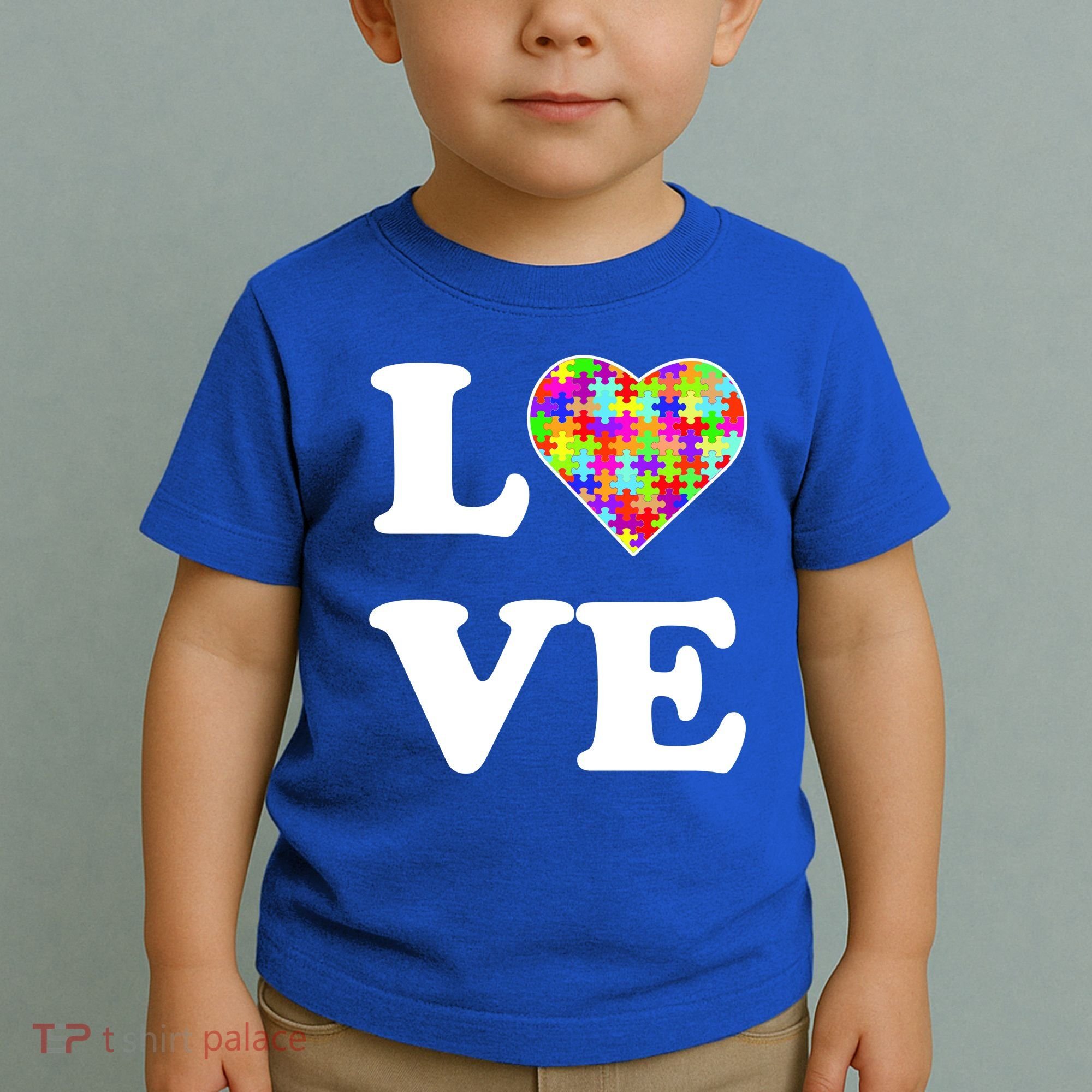 Autism Awareness Love Heart Puzzle Pieces Toddler T-Shirt