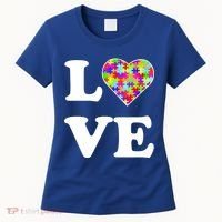 Autism Awareness Love Heart Puzzle Pieces Women's T-Shirt thumb 0