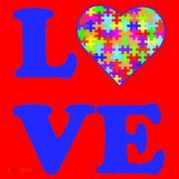 Autism Awareness Love Heart Puzzle Pieces Santa Hat thumb 1
