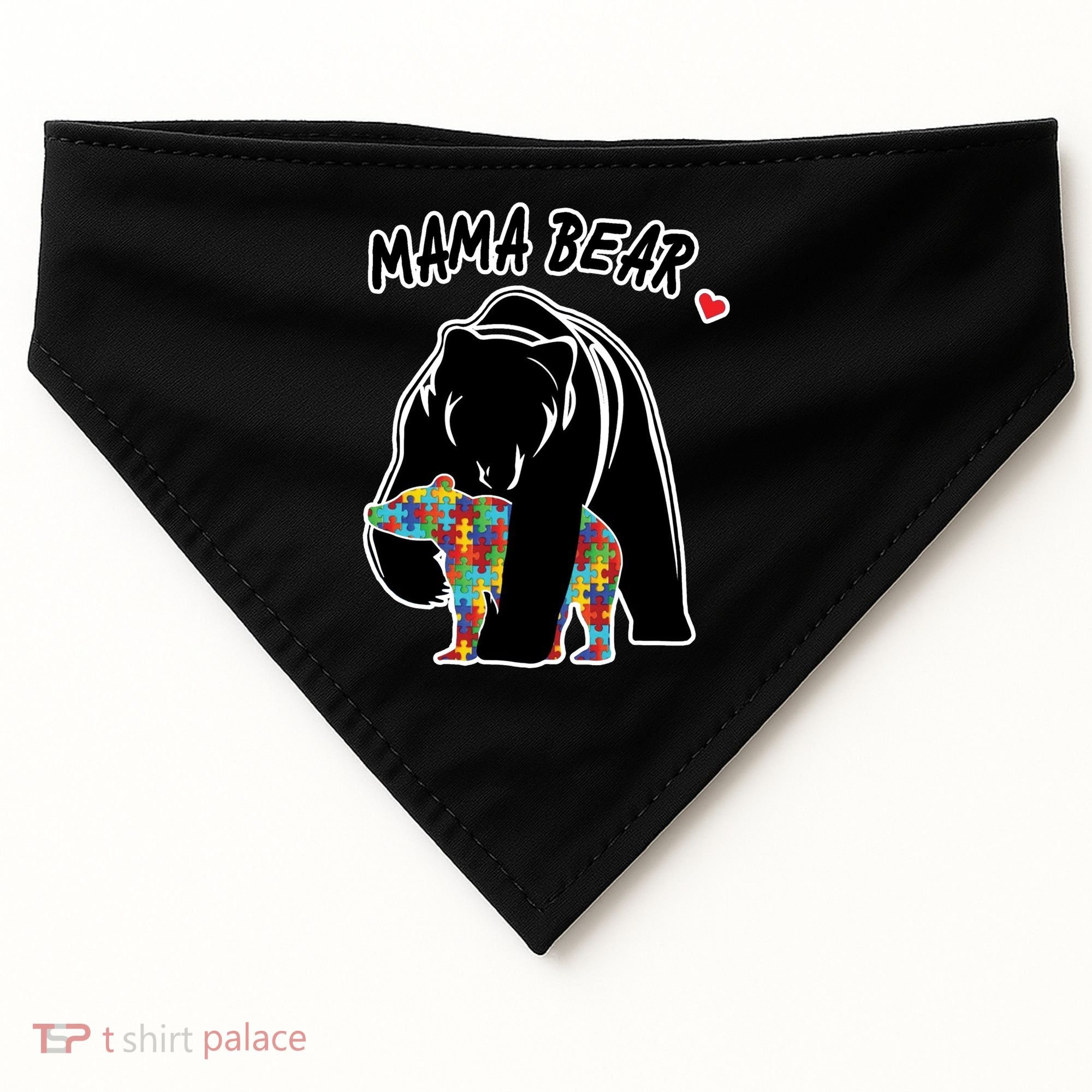 Autism Awareness Moma Bear USA-Made Doggie Bandana