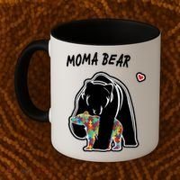Autism Awareness Moma Bear Coffee Mug thumb 2
