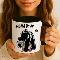 Autism Awareness Moma Bear Coffee Mug thumb 3