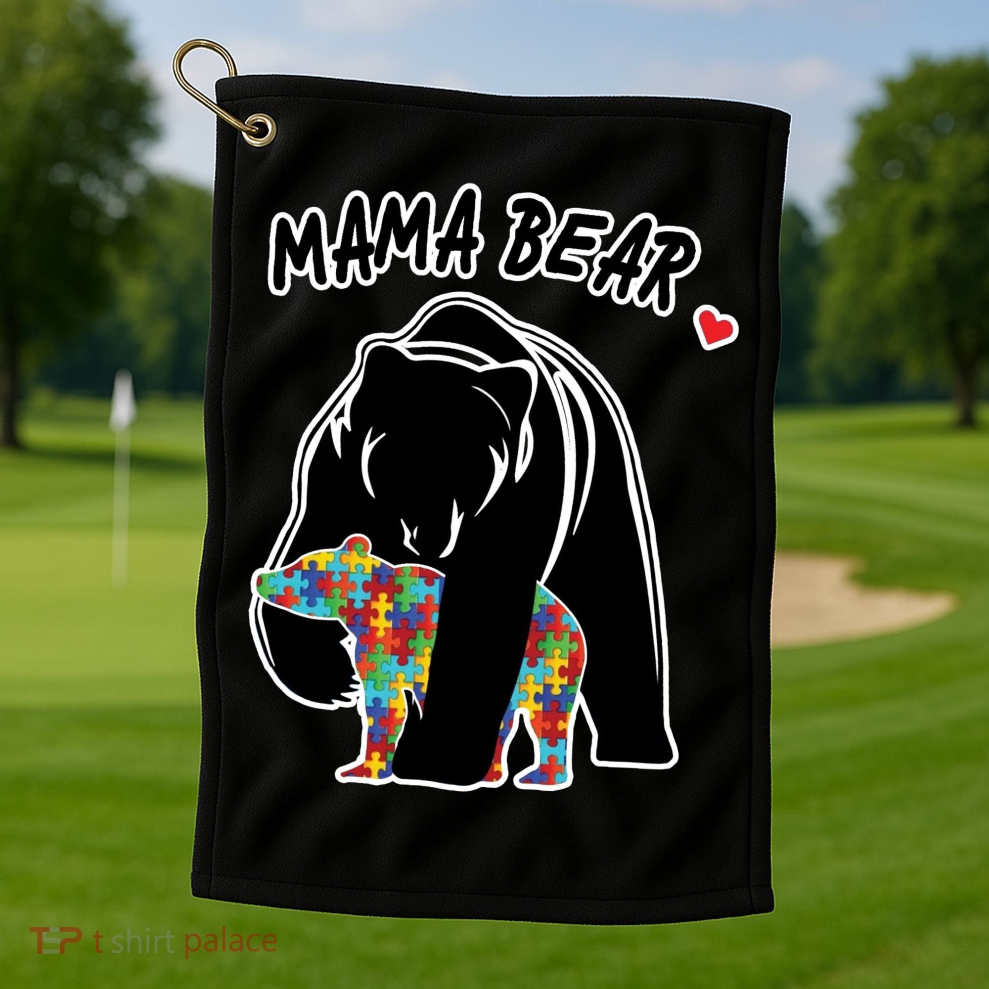 Autism Awareness Moma Bear Golf Towel