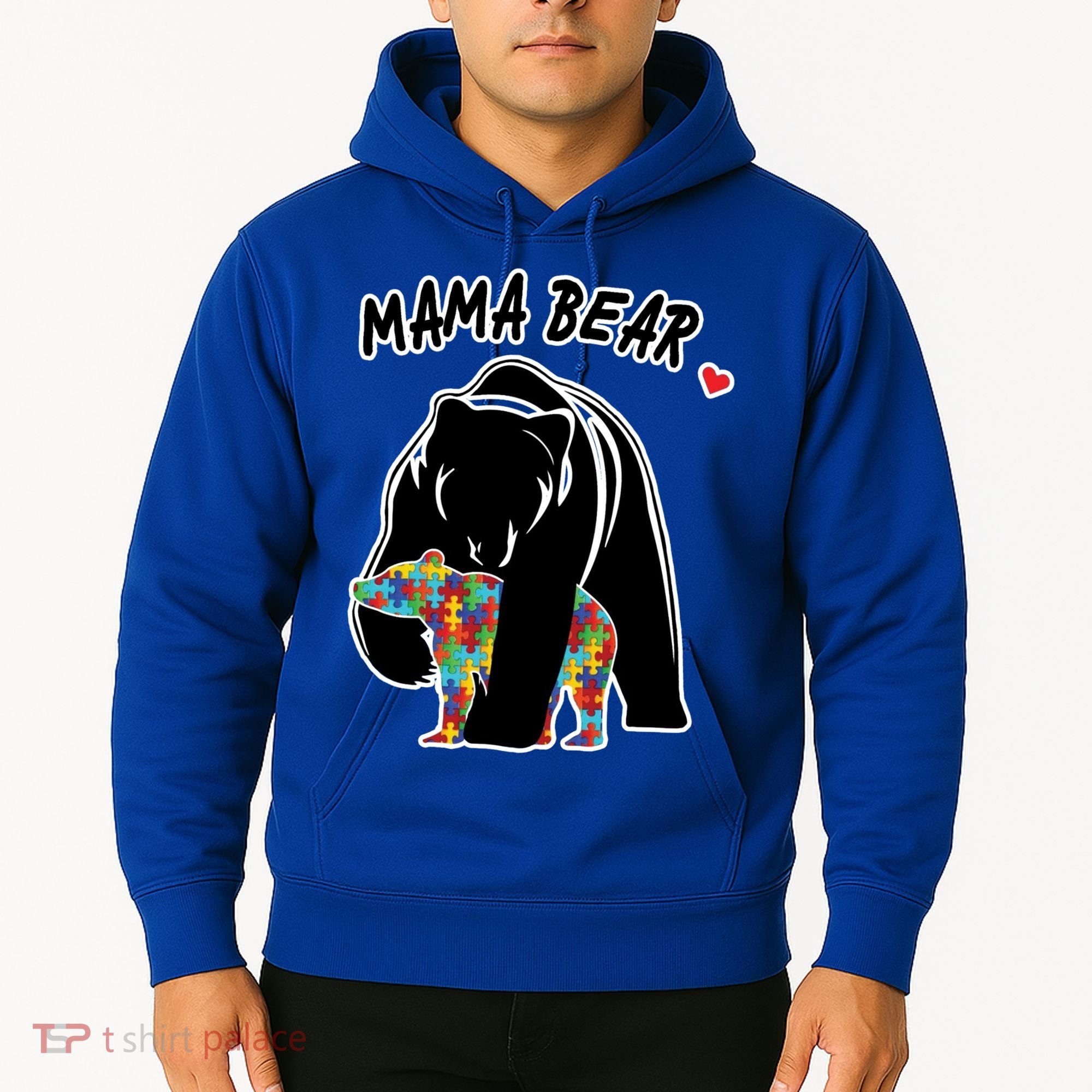 Autism Awareness Moma Bear Hoodie