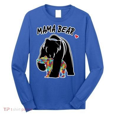 Autism Awareness Moma Bear Long Sleeve Shirt