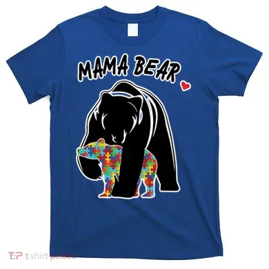 Autism Awareness Moma Bear T-Shirt