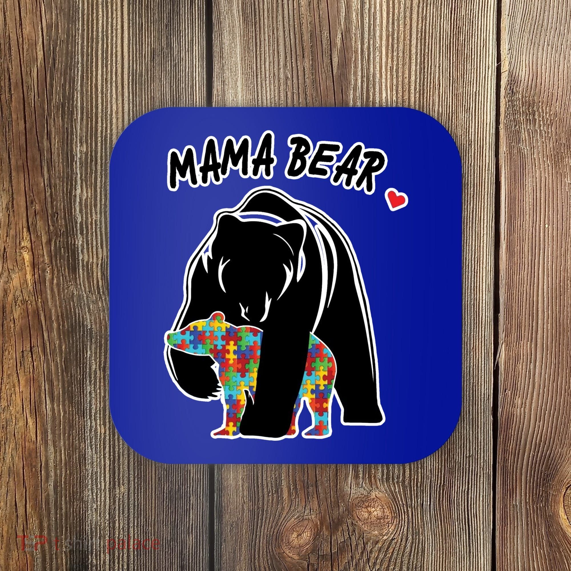 Autism Awareness Moma Bear Coaster