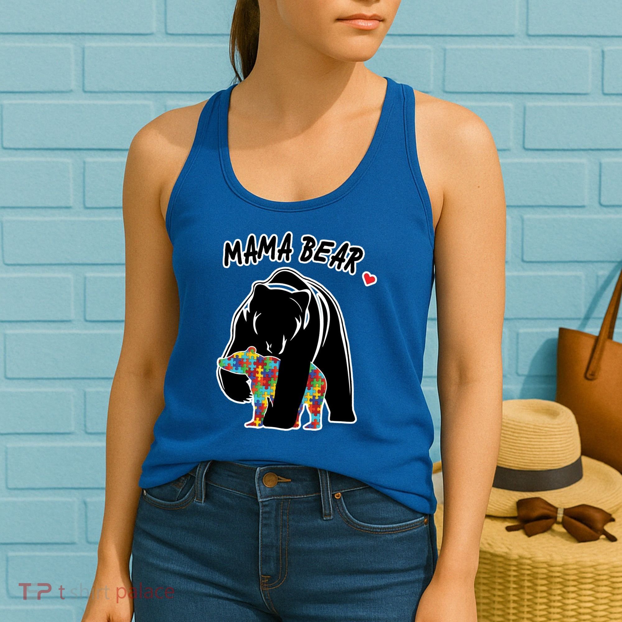 Autism Awareness Moma Bear Women's Tank Top