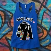 Autism Awareness Moma Bear Women's Tank Top thumb 3