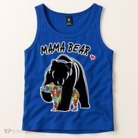 Autism Awareness Moma Bear Tank Top thumb 2
