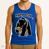 Autism Awareness Moma Bear Tank Top thumb 3