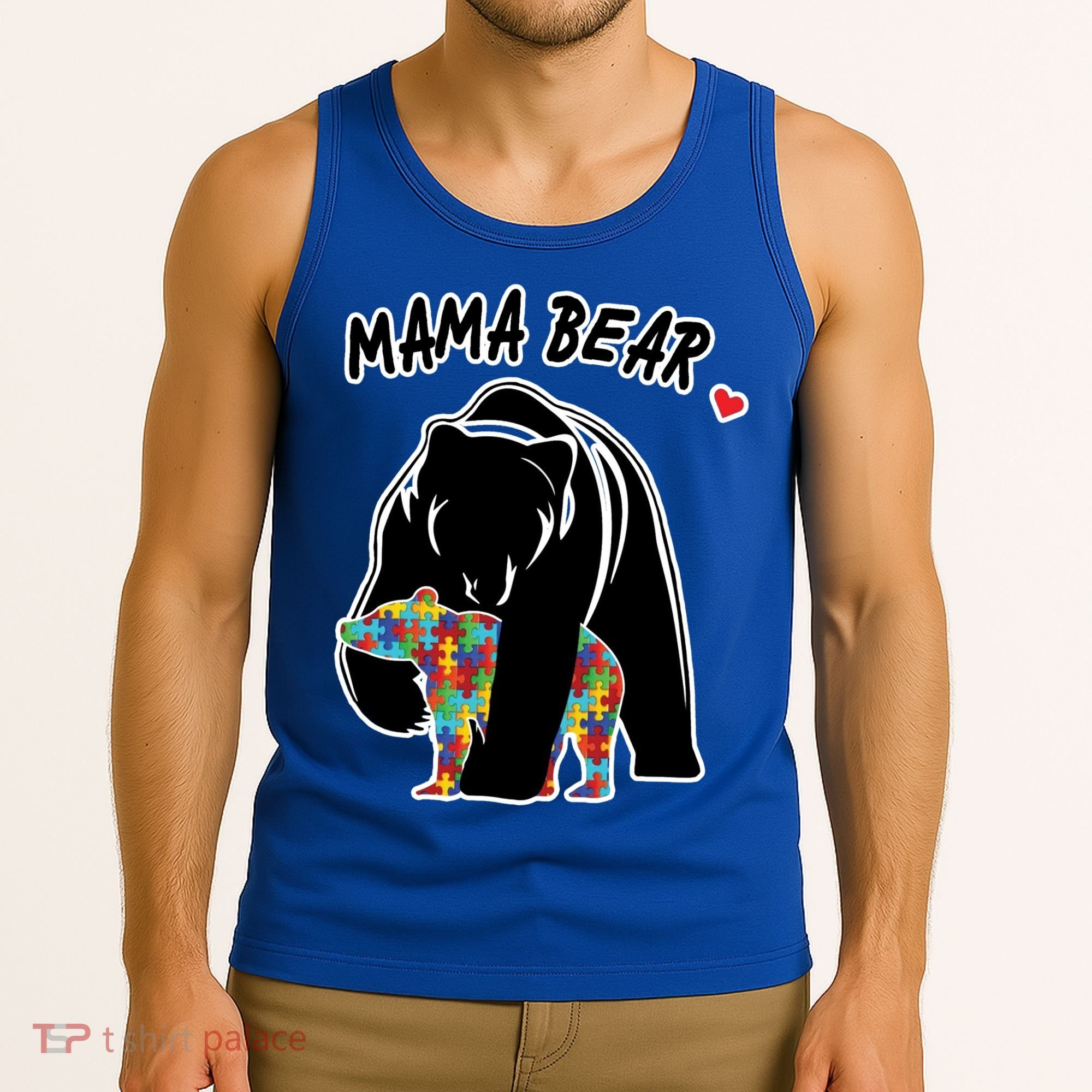 Autism Awareness Moma Bear Tank Top