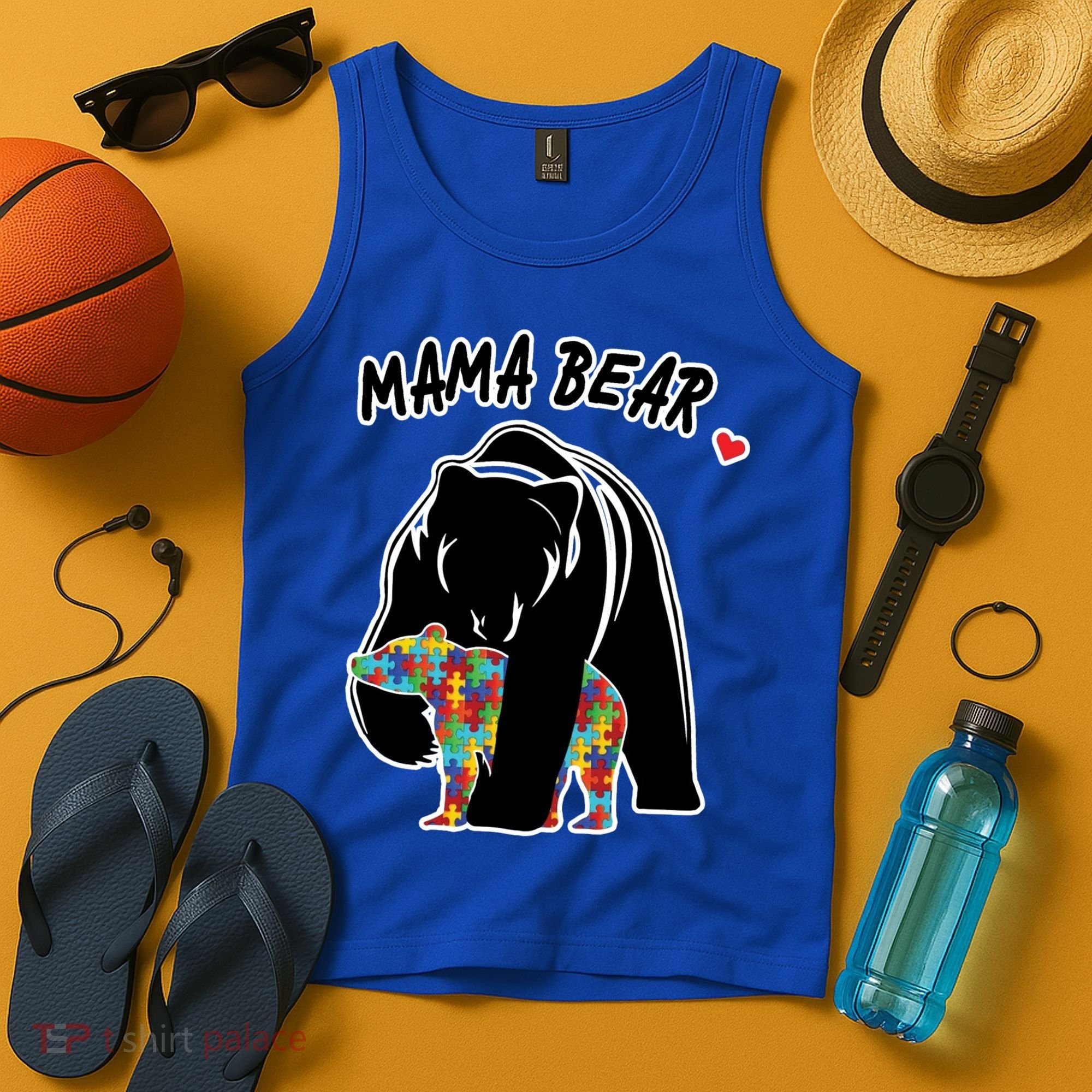 Autism Awareness Moma Bear Tank Top
