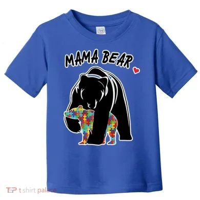 Autism Awareness Moma Bear Toddler T-Shirt