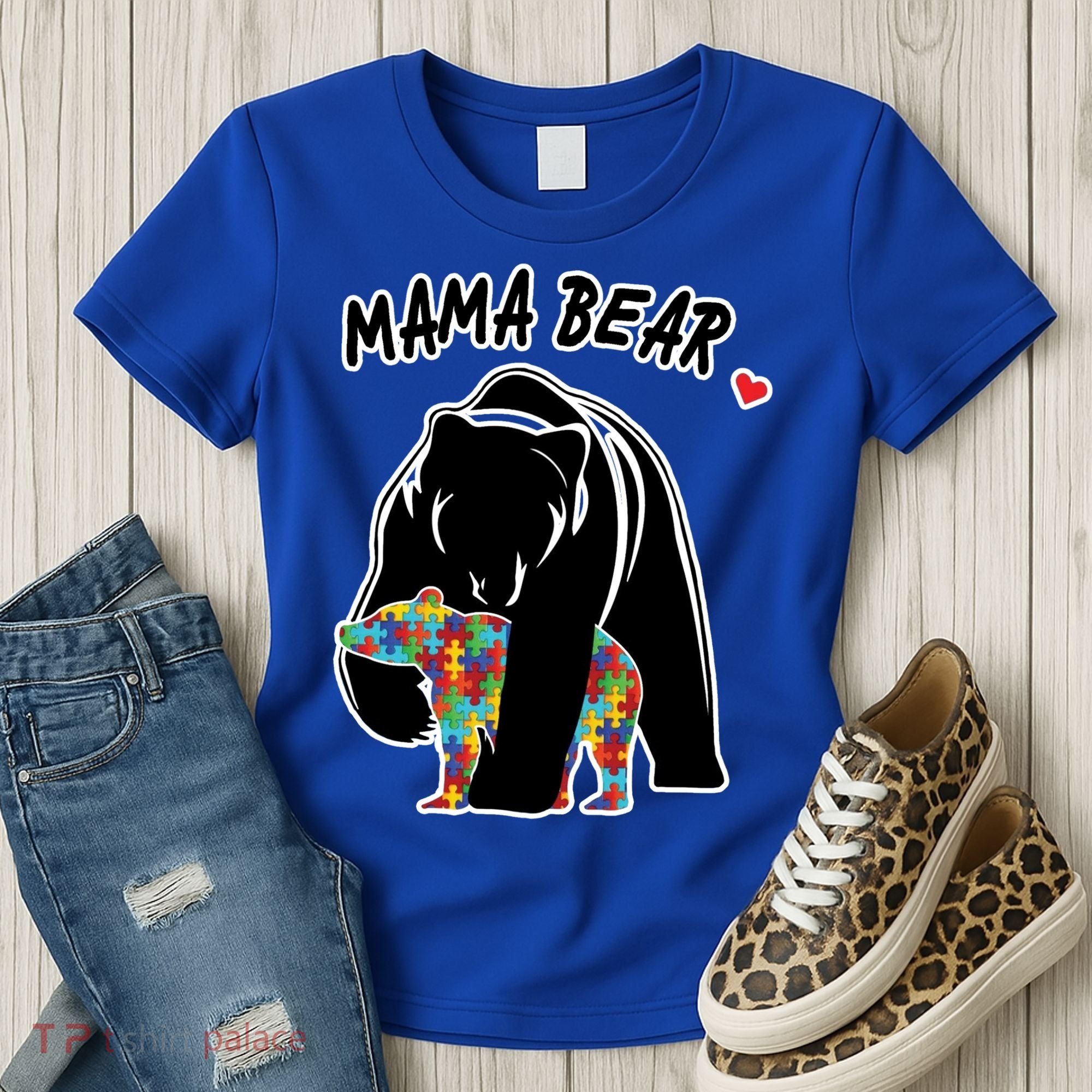 Autism Awareness Moma Bear Women's T-Shirt