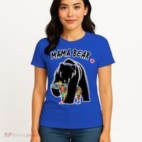 Autism Awareness Moma Bear Women's T-Shirt thumb 4
