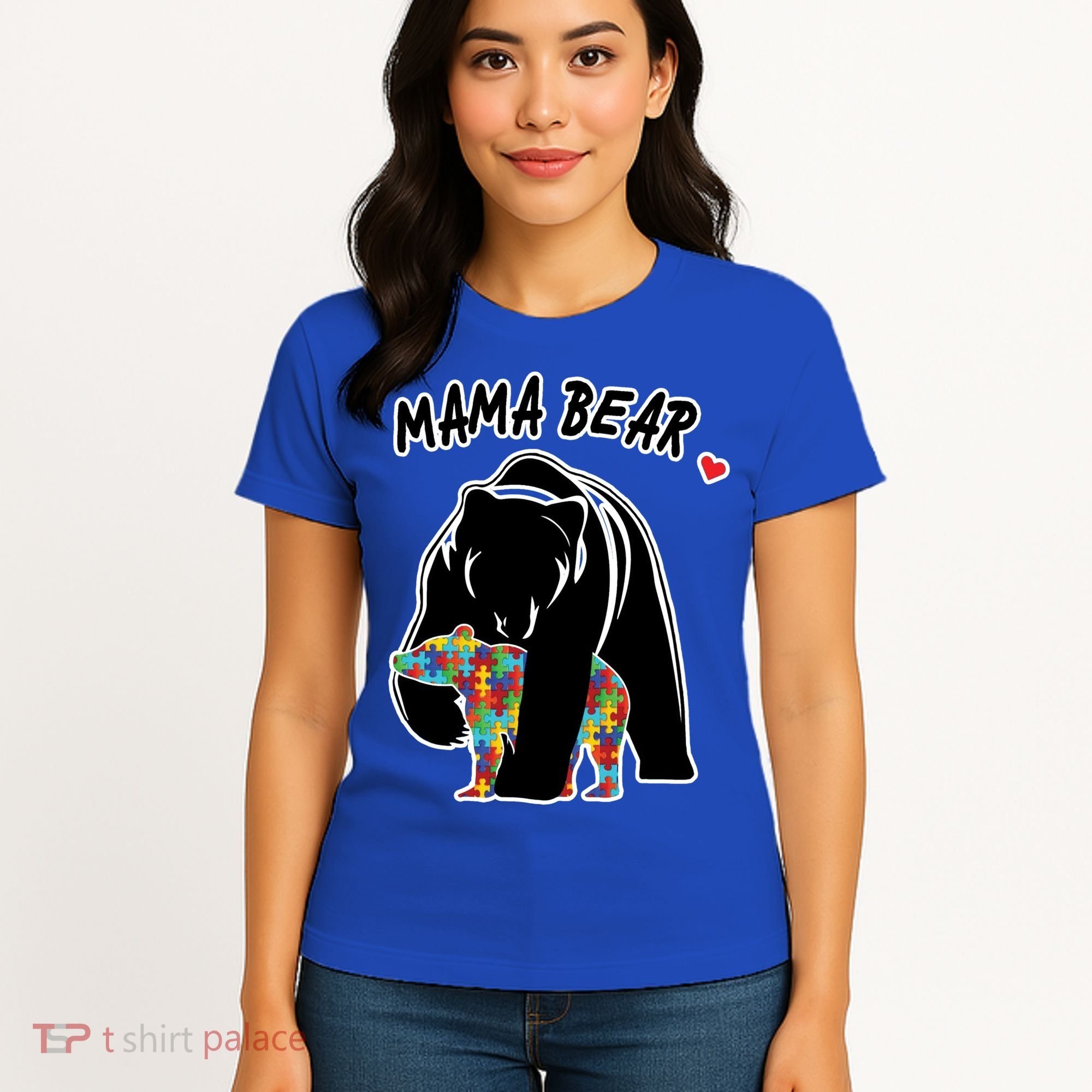 Autism Awareness Moma Bear Women's T-Shirt