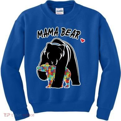Autism Awareness Moma Bear Kids Sweatshirt