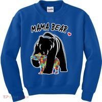 Autism Awareness Moma Bear Kids Sweatshirt thumb 0