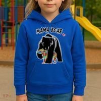 Autism Awareness Moma Bear Kids Hoodie thumb 3