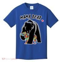 Autism Awareness Moma Bear Kids T-Shirt thumb 0