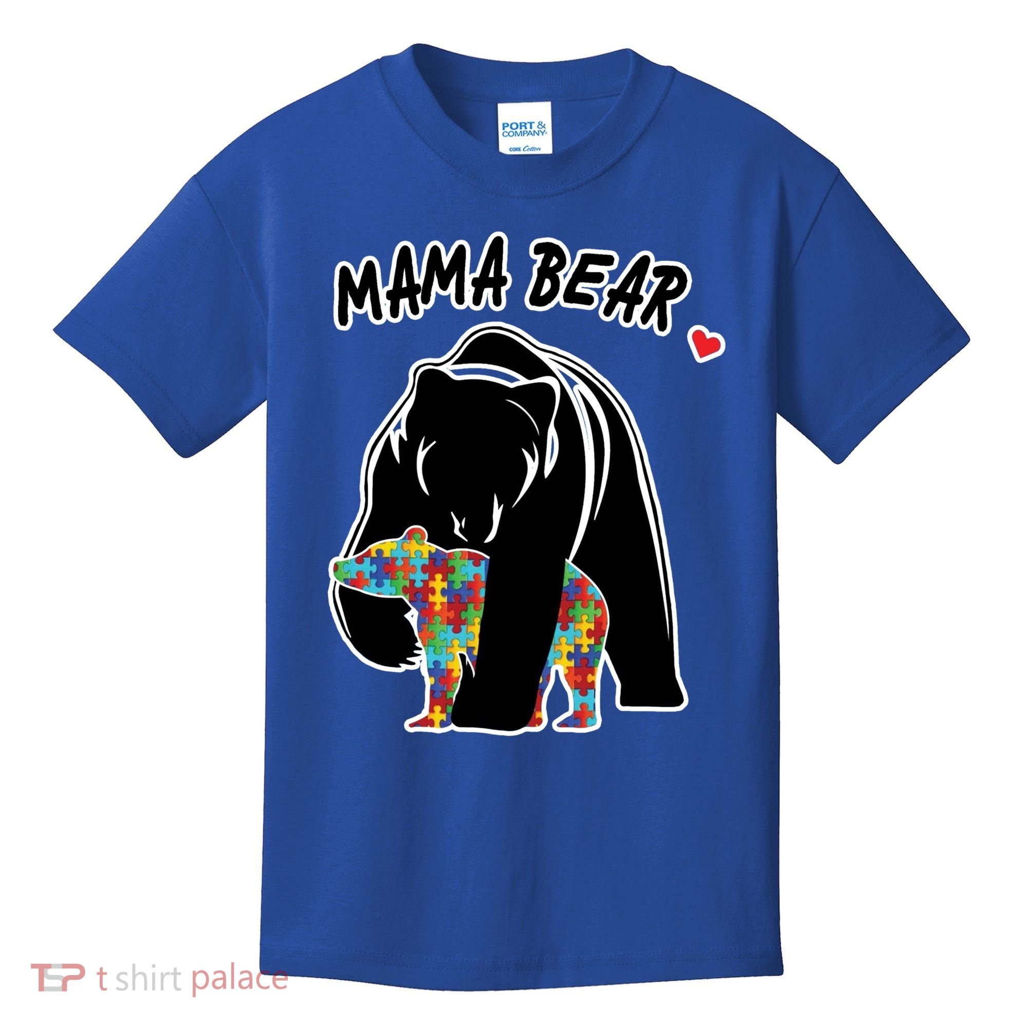 Autism Awareness Moma Bear Kids T-Shirt
