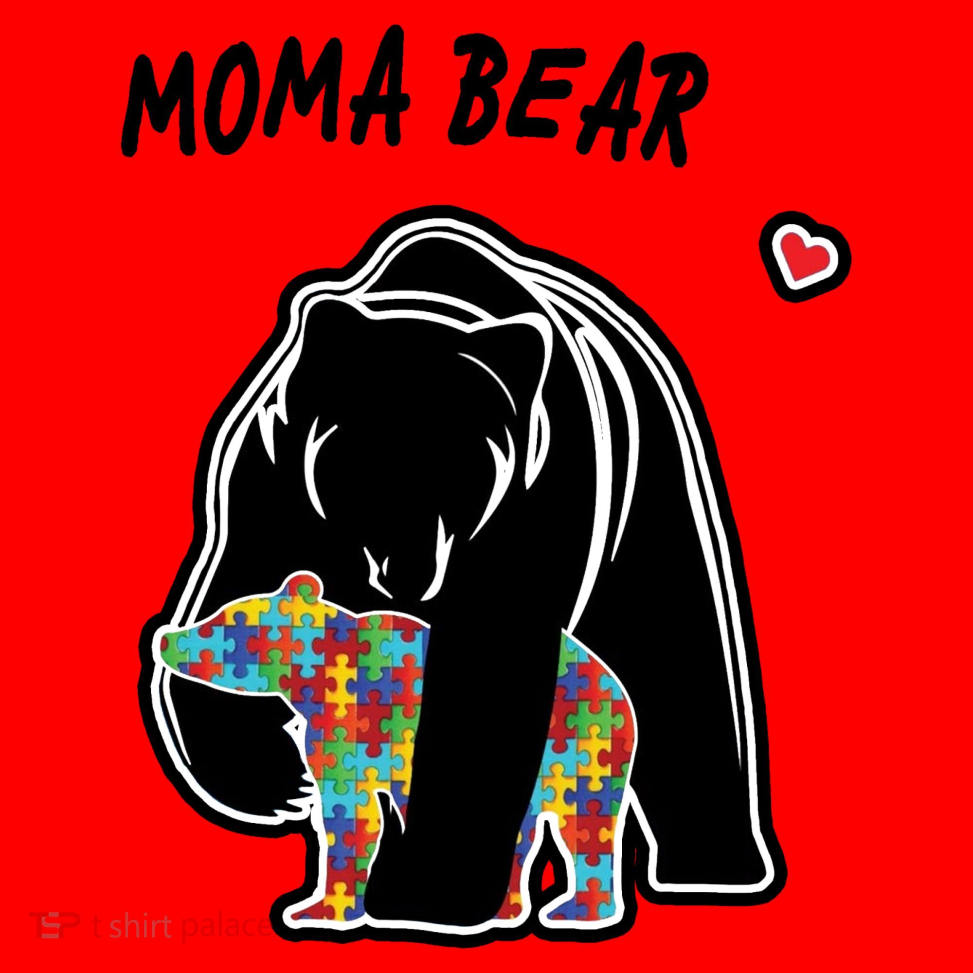 Autism Awareness Moma Bear Santa Hat