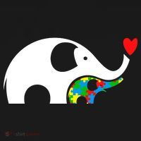 Autism Awareness Mother Baby Elephant  Doggie Tank thumb 4
