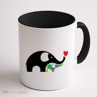 Autism Awareness Mother Baby Elephant  Coffee Mug thumb 1