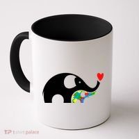 Autism Awareness Mother Baby Elephant  Coffee Mug thumb 0