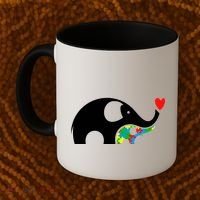Autism Awareness Mother Baby Elephant  Coffee Mug thumb 2