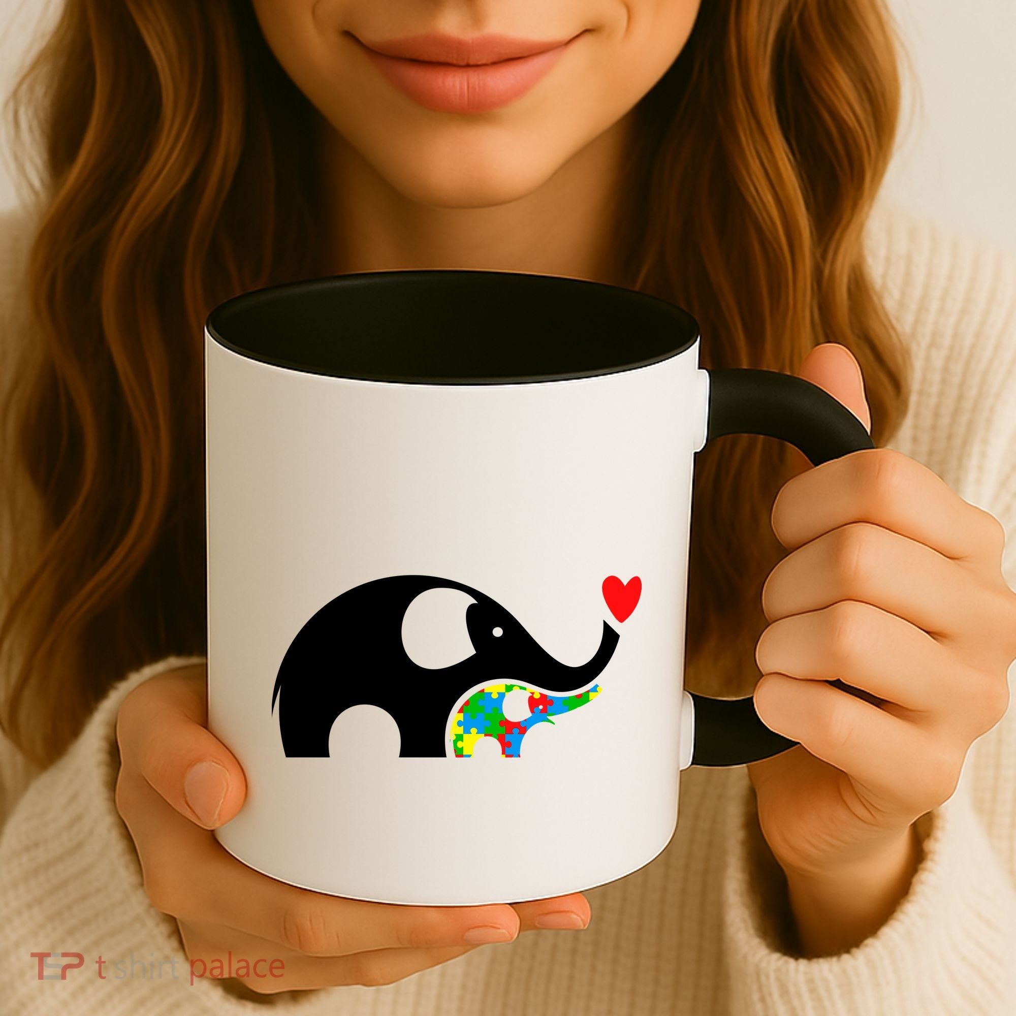 Autism Awareness Mother Baby Elephant  Coffee Mug