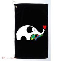 Autism Awareness Mother Baby Elephant  Golf Towel thumb 0