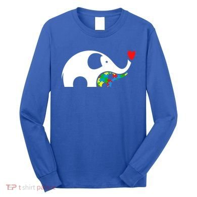 Autism Awareness Mother Baby Elephant  Long Sleeve Shirt