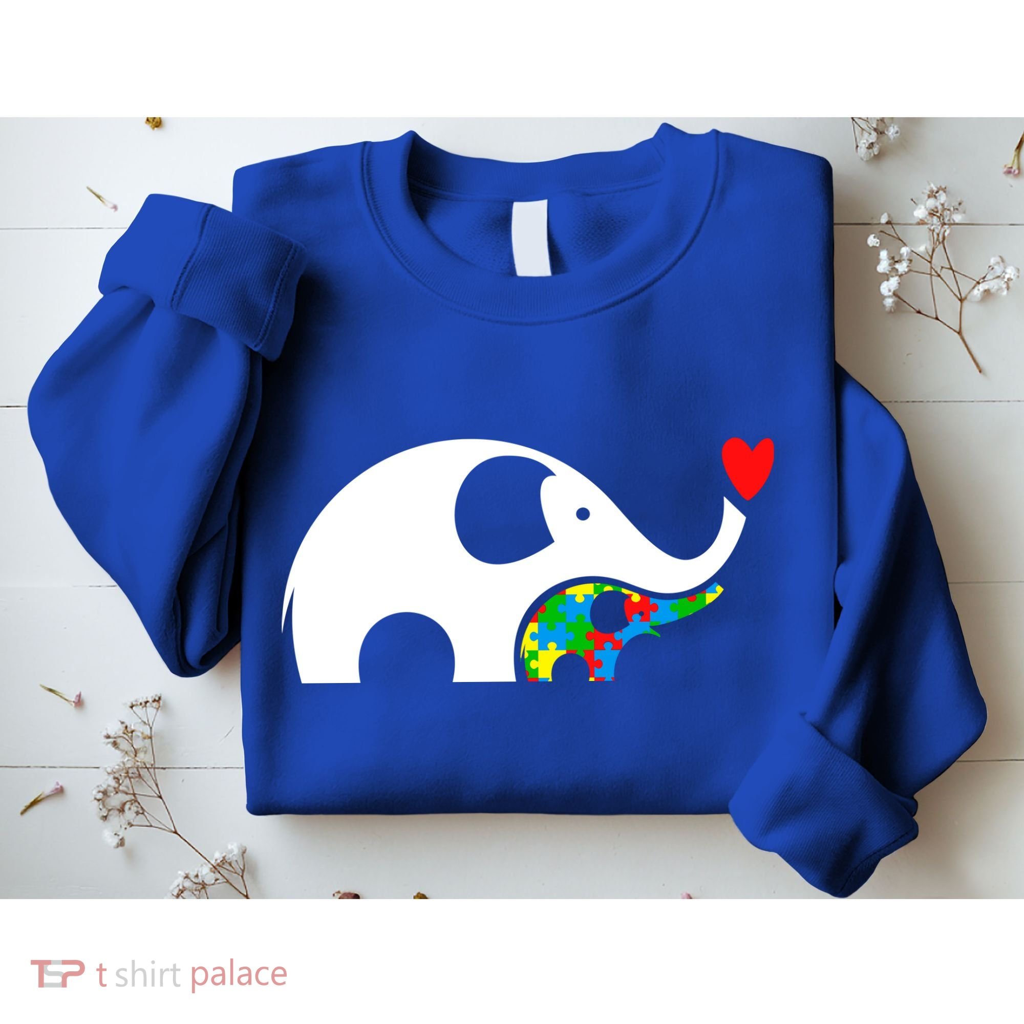 Autism Awareness Mother Baby Elephant  Sweatshirt