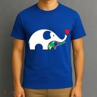 Autism Awareness Mother Baby Elephant  T-Shirt thumb 3