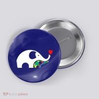Autism Awareness Mother Baby Elephant  Button thumb 0