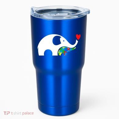 Autism Awareness Mother Baby Elephant  Tumbler