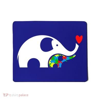 Autism Awareness Mother Baby Elephant  Mousepad