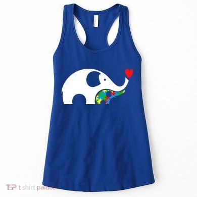 Autism Awareness Mother Baby Elephant  Women's Tank Top