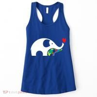 Autism Awareness Mother Baby Elephant  Women's Tank Top thumb 0