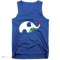 Autism Awareness Mother Baby Elephant  Tank Top thumb 0