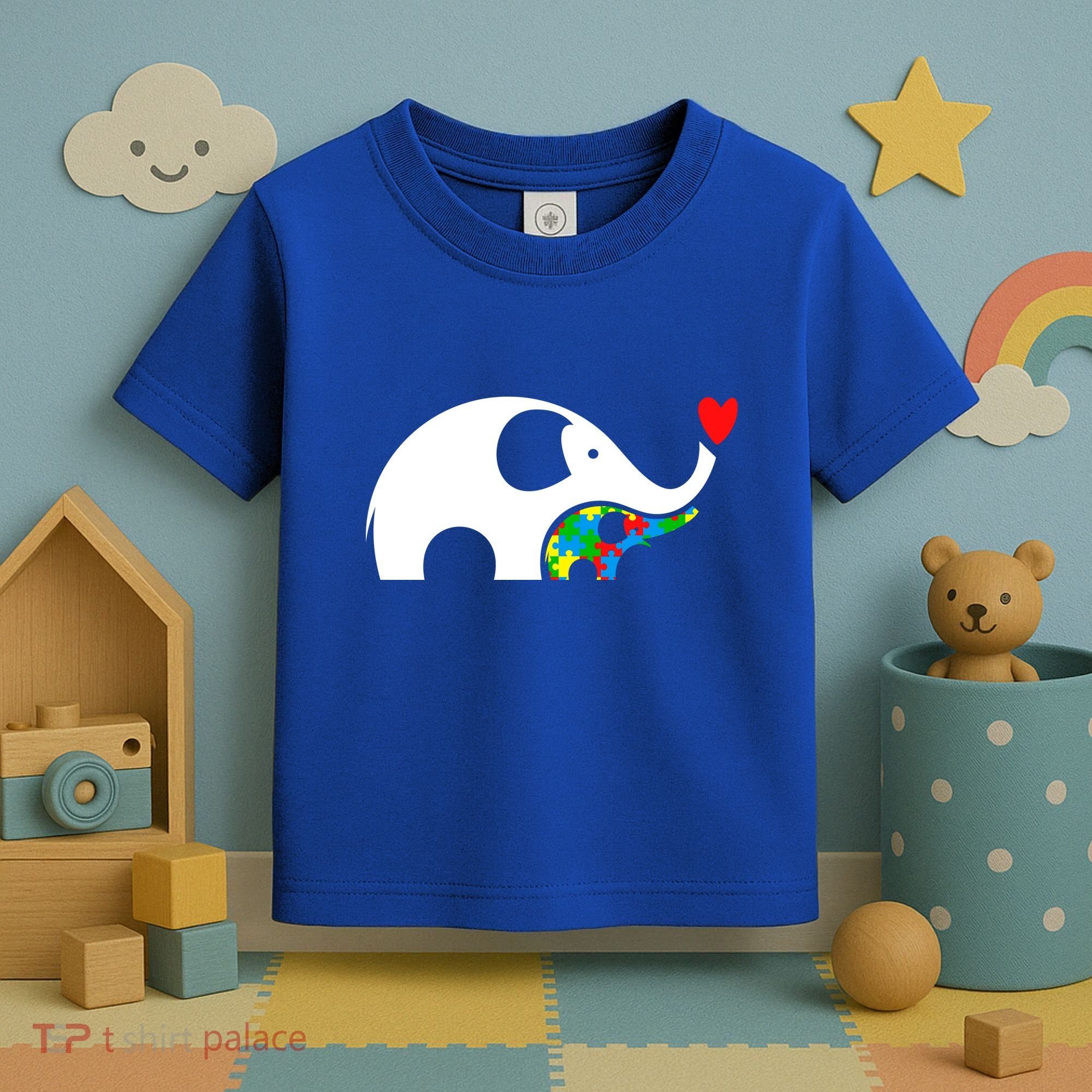 Autism Awareness Mother Baby Elephant  Toddler T-Shirt