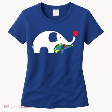 Autism Awareness Mother Baby Elephant  Women's T-Shirt