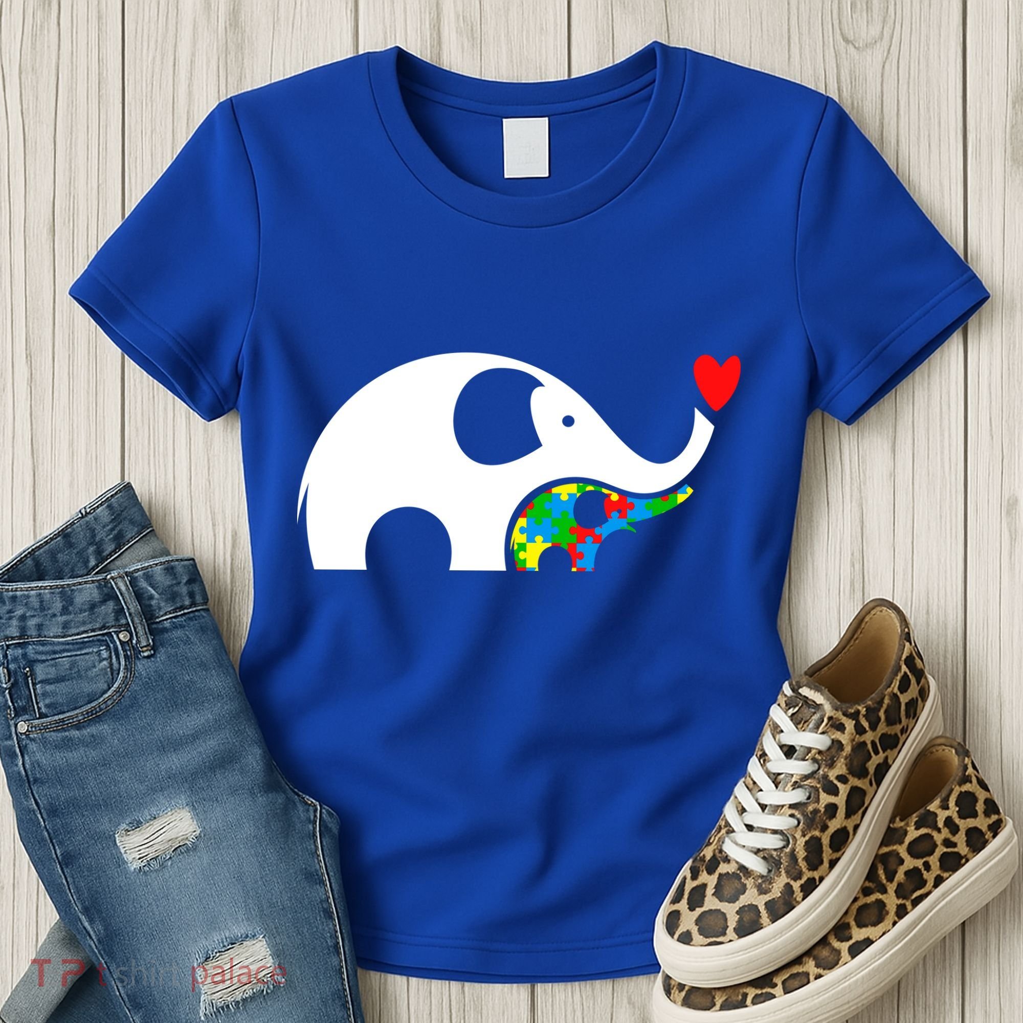 Autism Awareness Mother Baby Elephant  Women's T-Shirt