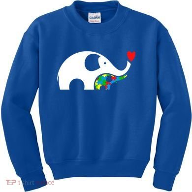 Autism Awareness Mother Baby Elephant  Kids Sweatshirt