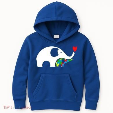 Autism Awareness Mother Baby Elephant  Kids Hoodie