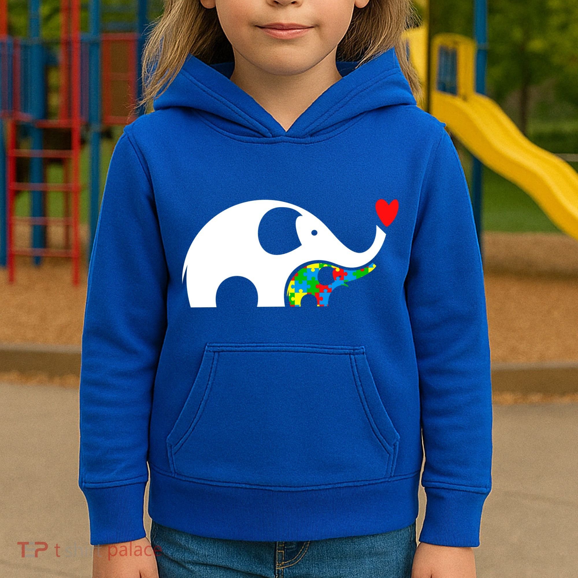 Autism Awareness Mother Baby Elephant  Kids Hoodie