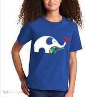 Autism Awareness Mother Baby Elephant  Kids T-Shirt thumb 2