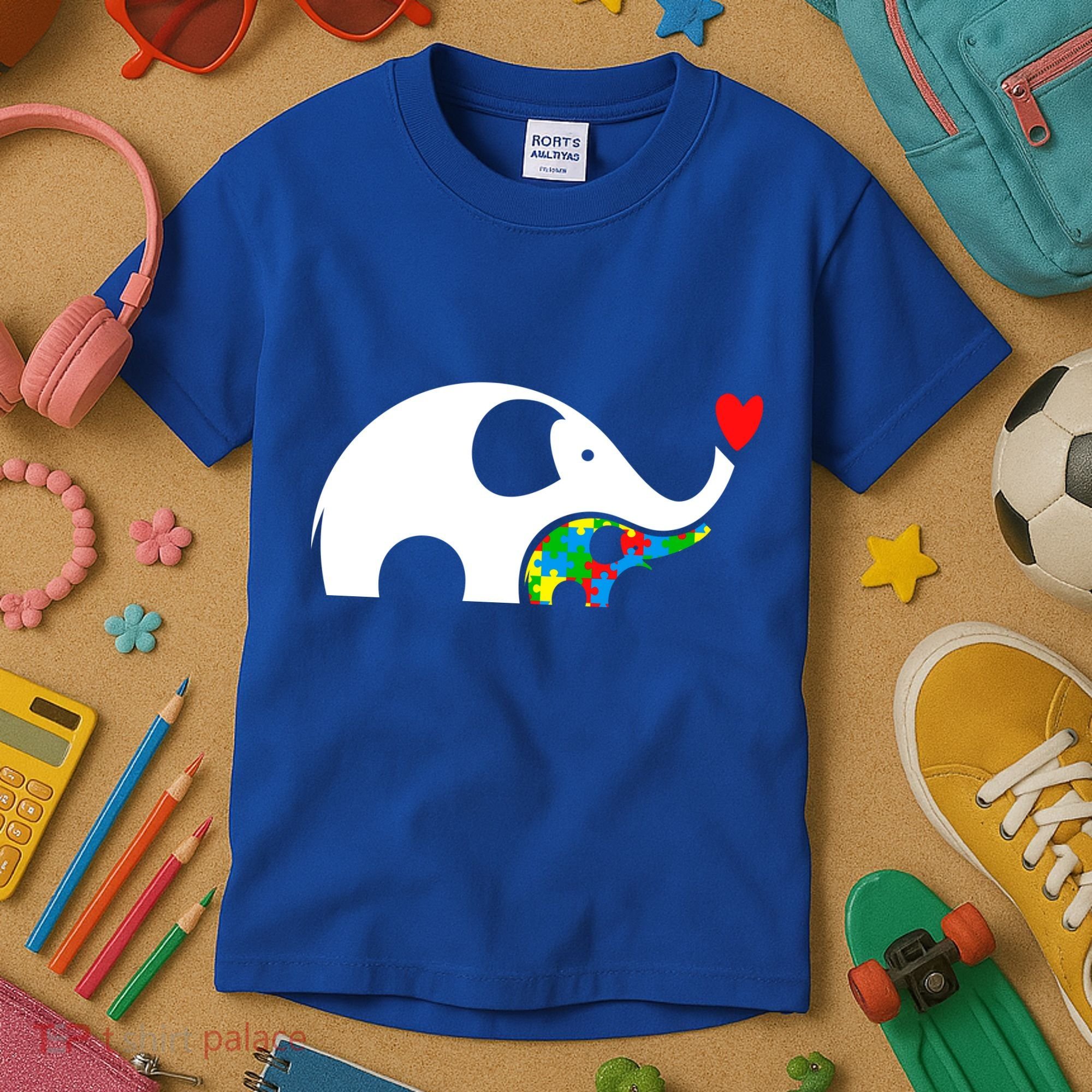 Autism Awareness Mother Baby Elephant  Kids T-Shirt